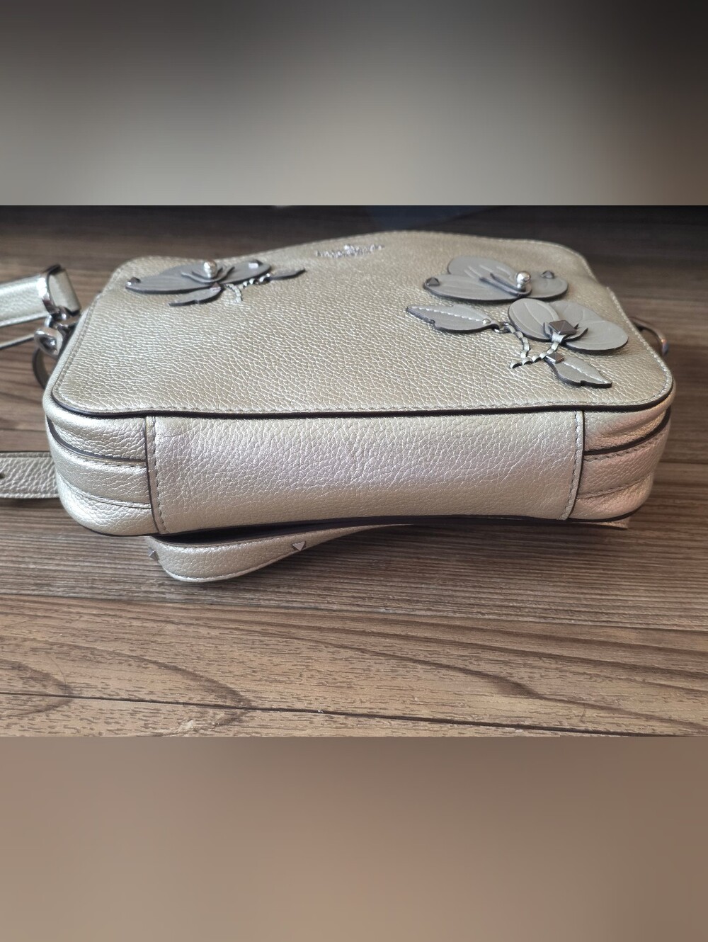 Kate Spade Metallic Silver Floral Crossbody Bag - Picture 5 of 10